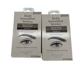 NEW Equate Tinted Brow Styling Gel Dark Brown Volumize Lot of 2 Boxes